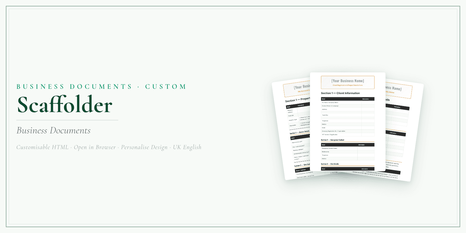 Business Documents — Customisable