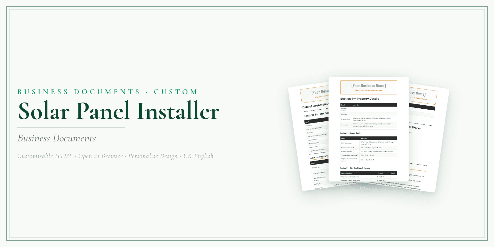 Business Documents — Customisable