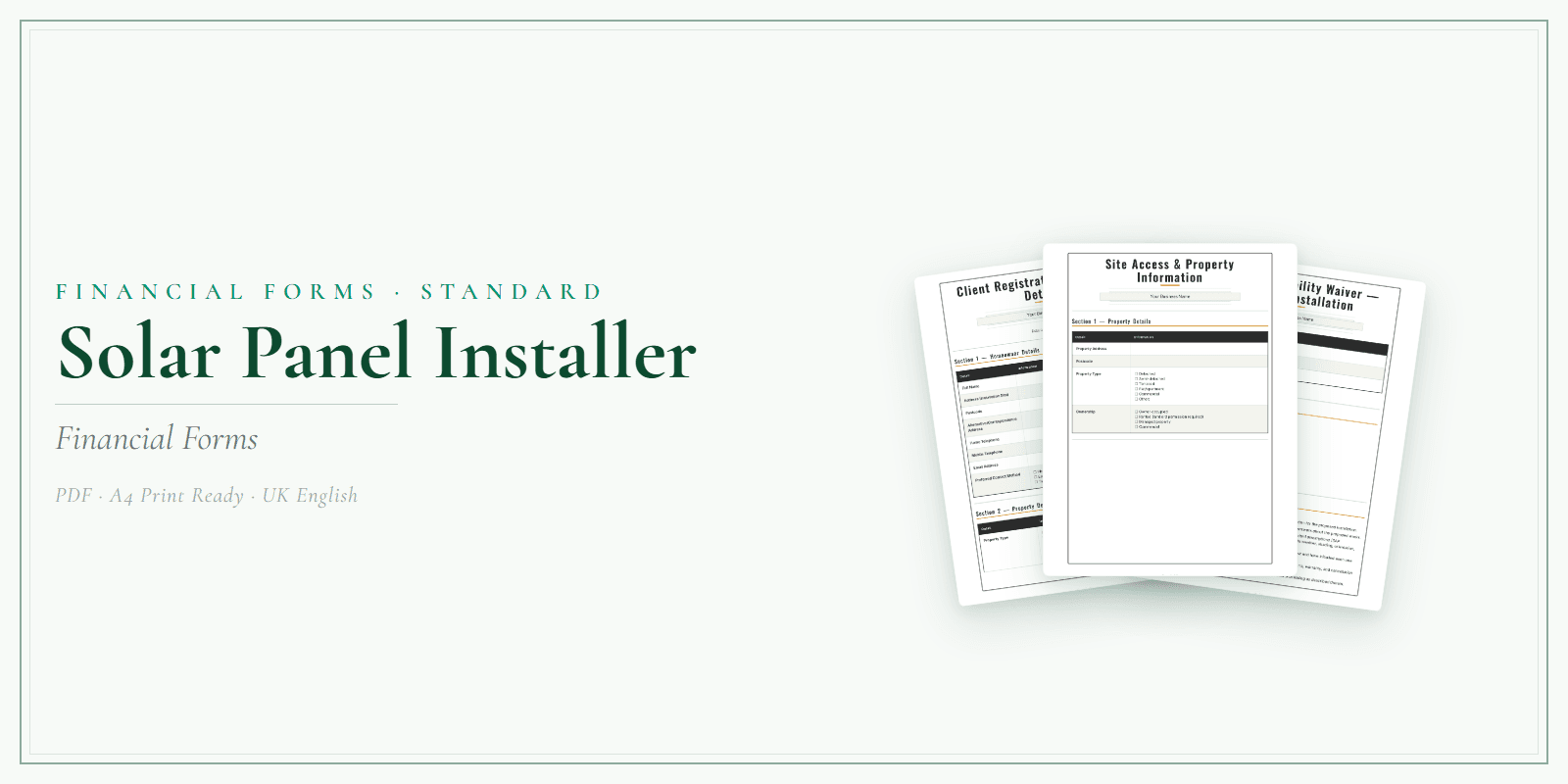 Financial Forms Bundle — Standard