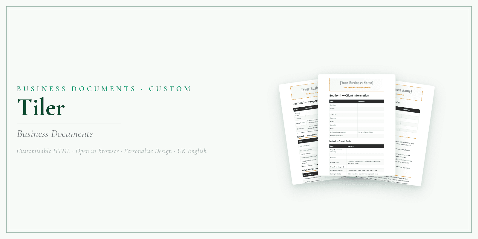 Business Documents — Customisable
