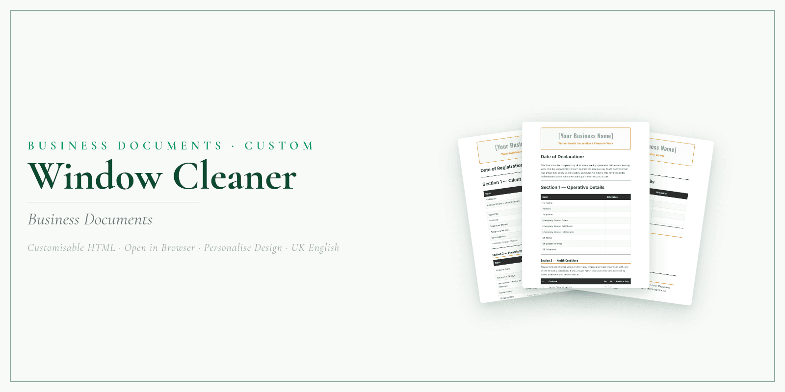 Business Documents — Customisable