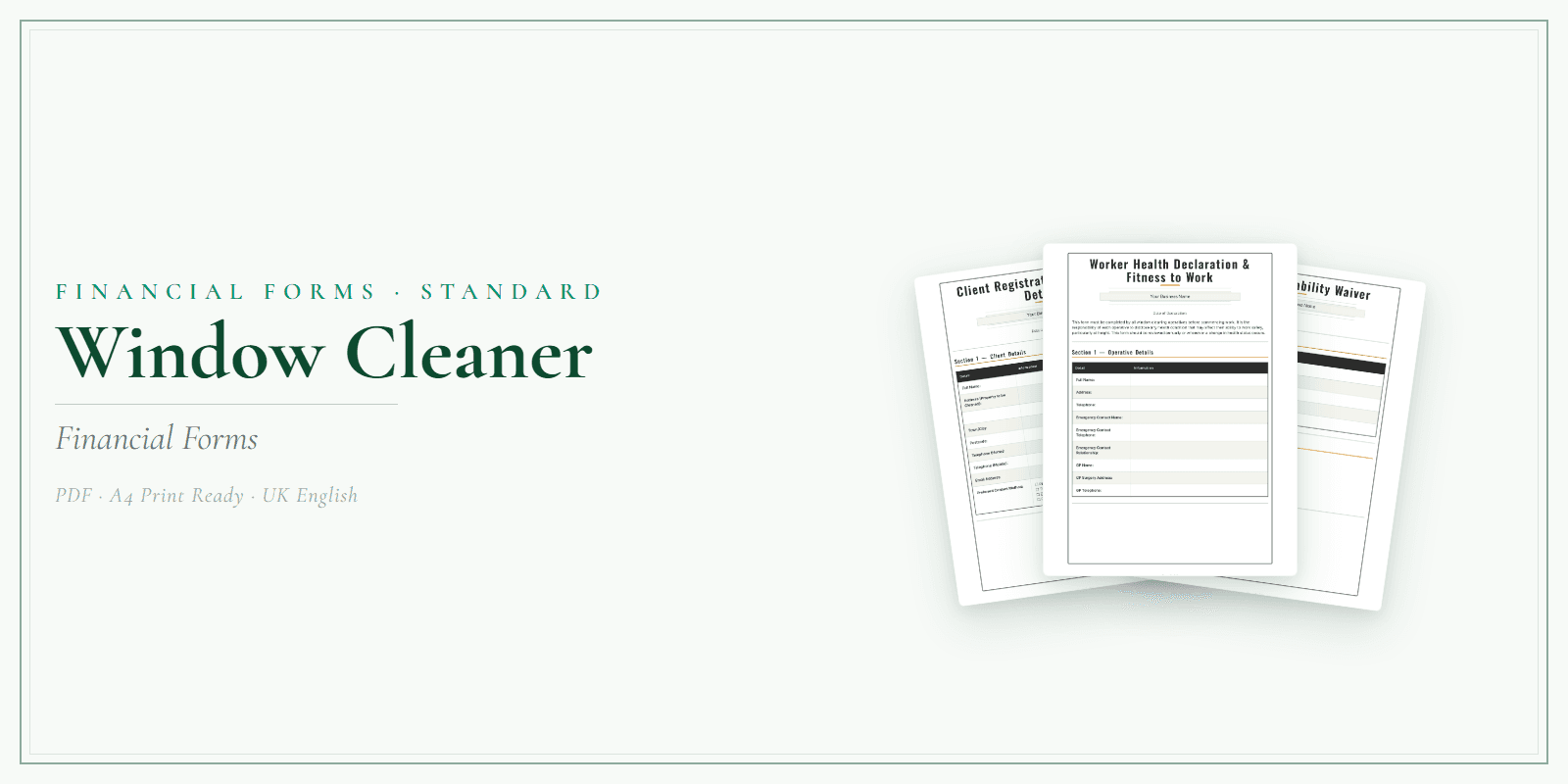 Financial Forms Bundle — Standard