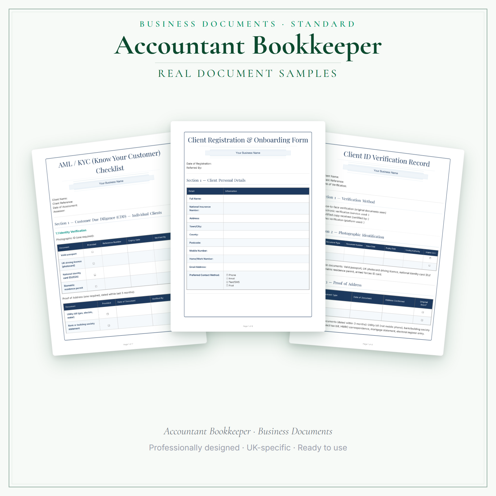 Accountant Bookkeeper — Business Documents — Standard | LaunchKit