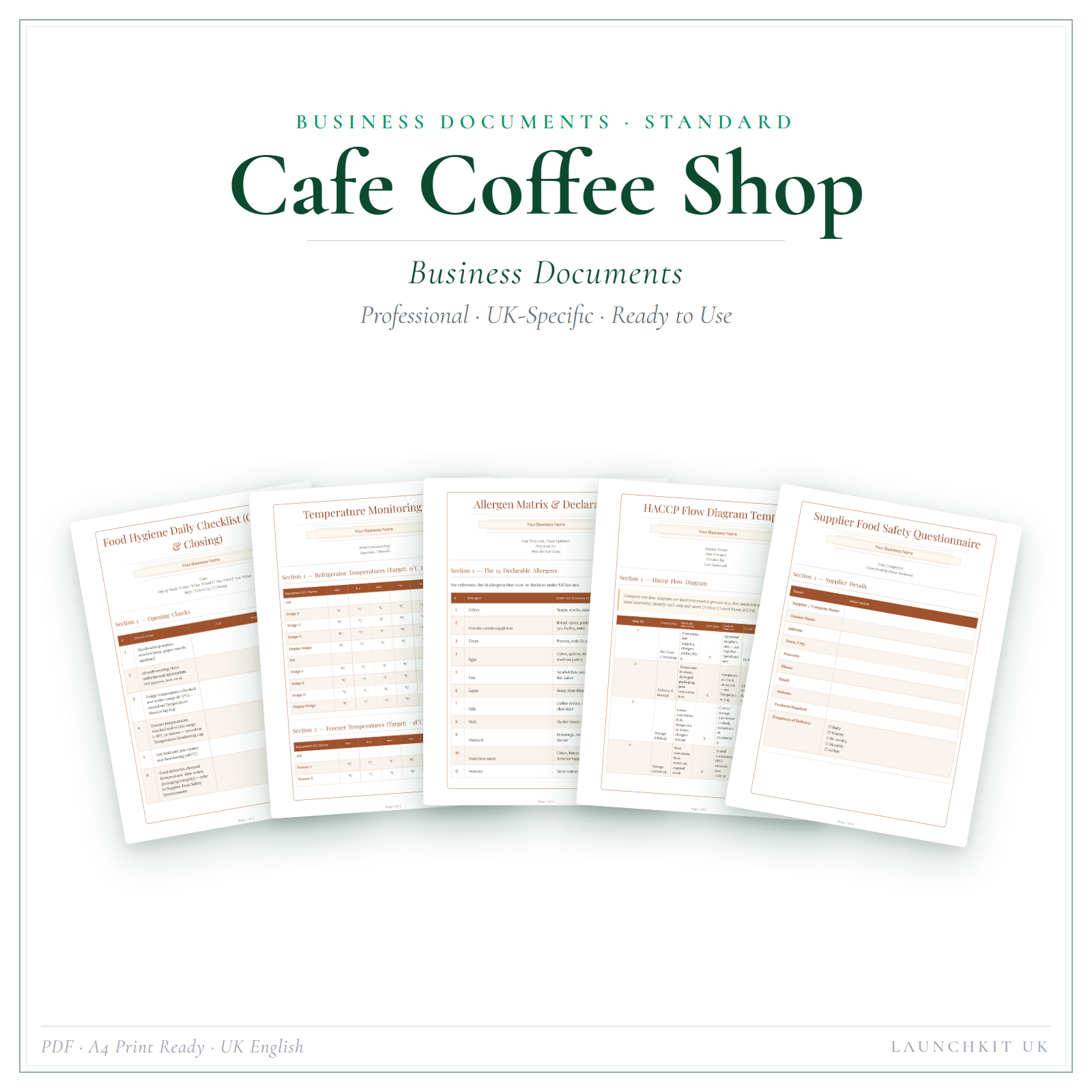 Coffee Register Example Cafe Business Documents UK: What You Need Before You Open